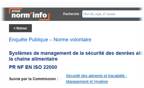 Révision de la norme ISO 22000 C’est à vous de jouer !